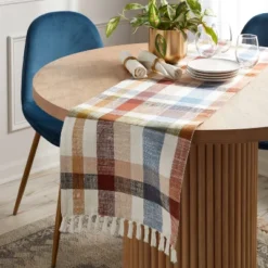 14"x72" Table Runner 'Multi-Plaid' - Threshold™