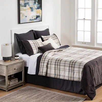 8pc Plaid with Corduroy Comforter Bedding Set Gray/Taupe - Threshold™ 8pc Plaid With Corduroy Comforter Bedding Set Gray/Taupe - Threshold™ -Home Furnishing Series Shop GUEST 08708afb 5d18 4b51 8d0b 3dc678fb6808