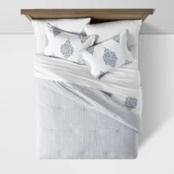 Reversible Medallion Family-Friendly Comforter & Sham Set White/Blue - Threshold™ -Home Furnishing Series Shop GUEST 09637872 518f 421a b25c 46e43091aa78