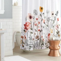 Floral Wave Shower Curtain White - Threshold™ -Home Furnishing Series Shop GUEST 27d83395 f6a6 4c4d bc5a f7e4da91162d