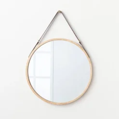 26" Wood Mirror With Pleather Strap Hanger - Threshold™ Designed With Studio McGee 6 26" Wood Mirror With Pleather Strap Hanger - Threshold™ Designed With Studio McGee -Home Furnishing Series Shop GUEST 2dcb4778 974a 4df9 97e6 162547563357