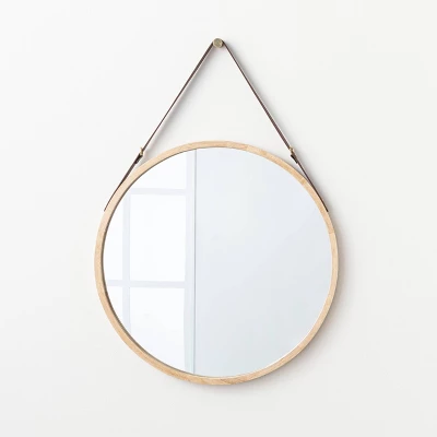 26" Wood Mirror with Pleather Strap Hanger - Threshold™ designed with Studio McGee 26" Wood Mirror With Pleather Strap Hanger - Threshold™ Designed With Studio McGee -Home Furnishing Series Shop GUEST 2dcb4778 974a 4df9 97e6 162547563357