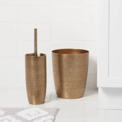 Hammered Metal Waste Can Brass - Threshold™