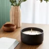 16oz Blackened Bowl Ceramic With Multi Woodwick And Dustcover Pumpkin Woods Candle Black - Threshold™