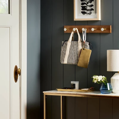 Metal and Faux Marble 5 Gold Hooks Rail on Acacia Wood - Threshold™ Metal And Faux Marble 5 Gold Hooks Rail On Acacia Wood - Threshold™ -Home Furnishing Series Shop GUEST 3aff63d0 e9fd 4ac7 8ec8 6d4360342062