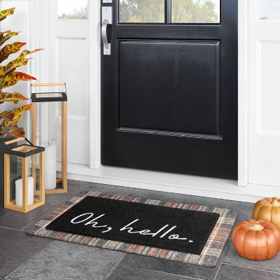 1'6"x2'6" Oh Hello Doormat Black - Threshold™ 1'6"x2'6" Oh Hello Doormat Black - Threshold™ -Home Furnishing Series Shop GUEST 4e61d172 6d08 403d 90dc 64070b133292