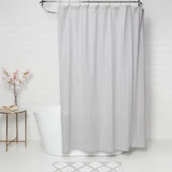 Tonal Striped Shower Curtain Gray - Threshold™