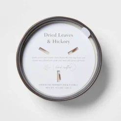 16oz Blackened Bowl Ceramic With Multi Woodwick And Dustcover Dried Leaves + Hickory Candle Black - Threshold™ -Home Furnishing Series Shop GUEST 57ba232b bf59 48af b692 5f9767ccaa21