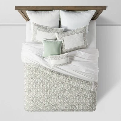 8pc Printed Floral with Border 8pc Comforter Set Green - Threshold™ 8pc Printed Floral With Border 8pc Comforter Set Green - Threshold™ -Home Furnishing Series Shop GUEST 649ed502 8967 484a 9ff2 1d6570cc4d27