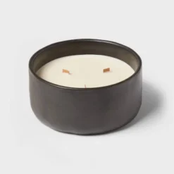 16oz Blackened Bowl Ceramic With Multi Woodwick And Dustcover Spice Vanilla Fig Candle Black - Threshold™ -Home Furnishing Series Shop GUEST 6f4c72d4 4d0b 4151 90e7 6b26702d70c4