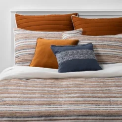 8pc Woven Stripe Comforter Bedding Set Blue/Orange/Off White - Threshold™ -Home Furnishing Series Shop GUEST 876fc230 7cf5 4589 b2d9 820bcdb612cb