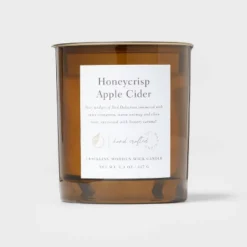 Clear Colored Glass With Woodwick And Brass Metal Inset Lid Honeycrisp Apple Cider Candle Yellow - Threshold™ -Home Furnishing Series Shop GUEST 8e06934b 443e 4ad3 802f 3550679bb901