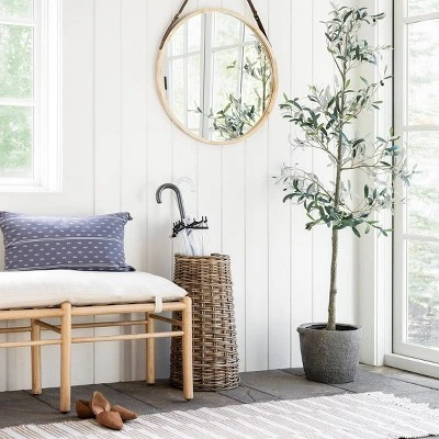 26" Wood Mirror with Pleather Strap Hanger - Threshold™ designed with Studio McGee 26" Wood Mirror With Pleather Strap Hanger - Threshold™ Designed With Studio McGee -Home Furnishing Series Shop GUEST 91dea4da 00ed 45d1 9f22 518a2a48f1fa