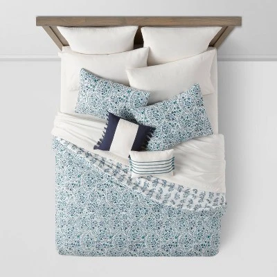 12pc Reversible Paisley Print Comforter & Sheets Set Blue/Dark Teal Blue - Threshold™ 12pc Reversible Paisley Print Comforter & Sheets Set Blue/Dark Teal Blue - Threshold™ -Home Furnishing Series Shop GUEST 9eb5e977 db82 4df3 a04c 4deda73e12e8