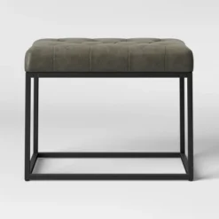 Trubeck Tufted Metal Base Ottoman Faux Leather - Threshold™ -Home Furnishing Series Shop GUEST ab835a54 a3f3 4082 a637 7024908a9e52