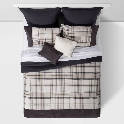 8pc Plaid with Corduroy Comforter Bedding Set Gray/Taupe - Threshold™ 8pc Plaid With Corduroy Comforter Bedding Set Gray/Taupe - Threshold™ -Home Furnishing Series Shop GUEST b1738d95 74f7 4d99 ad92 9f2e95113318