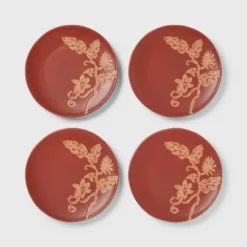 4pk Ceramic App Dining Plates Rust Floral - Threshold™ -Home Furnishing Series Shop GUEST b1d1dafd 9863 4d38 9f0e b7b8cda32d99