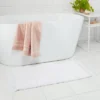 20"x32" Knit Striped Chenille Bath Rug Fringe White - Threshold™