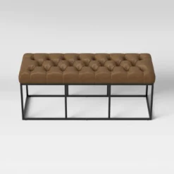 Trubeck Tufted Metal Base Bench Faux Leather Brown - Threshold™ -Home Furnishing Series Shop GUEST d28fde93 afcd 4869 a2f1 80cd3349f38f