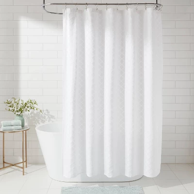 Dyed Clipped Diamond Shower Curtain White - Threshold™ Dyed Clipped Diamond Shower Curtain White - Threshold™ -Home Furnishing Series Shop GUEST d8f9a33c 8097 4e38 8258 681bd1310231