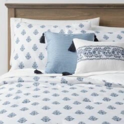 5pc Block Print With Border Comforter Bedding Set White/Blue - Threshold™ -Home Furnishing Series Shop GUEST ddc8a001 aa3a 4790 aed4 861077adb88d
