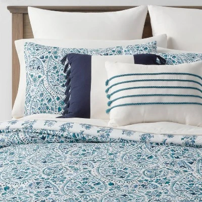 12pc Reversible Paisley Print Comforter & Sheets Set Blue/Dark Teal Blue - Threshold™ 12pc Reversible Paisley Print Comforter & Sheets Set Blue/Dark Teal Blue - Threshold™ -Home Furnishing Series Shop GUEST e3f1ec9a 3b66 4053 b0fe 00d8eb4ecda8