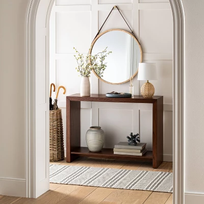 26" Wood Mirror with Pleather Strap Hanger - Threshold™ designed with Studio McGee 26" Wood Mirror With Pleather Strap Hanger - Threshold™ Designed With Studio McGee -Home Furnishing Series Shop GUEST f61399c8 e4c0 413d a852 7b1cdf2667cc